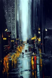 Las luces que brillan en Nueva York, 2025 (óleo sobre lienzo)