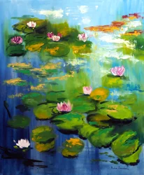 Nenúfares del jardín de Monet, 2021 (óleo sobre lienzo)