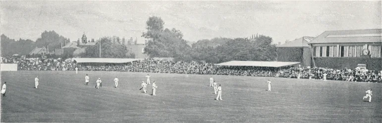 Partido de cricket universitario en Lords, c. 1896