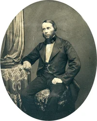 Retrato del filólogo y lingüista Yakov K. Groth (1812-1893). Foto de albúmina