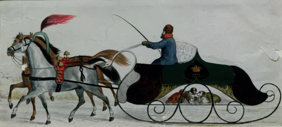 Trineo tirado por caballos (detalle)