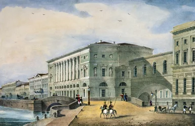 El Teatro del Hermitage Visto desde la Isla Vassily, 1822