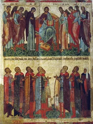 Los novgorodianos rezando, 1467