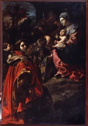 La Adoración de los Reyes Magos. Pintura de Rutilio Manetti (1571-1639). Óleo sobre tela. Arte italiano, estilo barroco. Museo Estatal de Arte, Ekaterimburgo, Rusia.