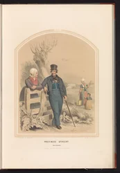 Traje tradicional de Bunschoten en Utrecht, 1857 Provincia de Utrecht. Bunschooten / XXI (título sobre objeto)