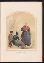 Traje tradicional de Oldenzaal en Overijssel, 1857 Provincia de Overijssel. Oldenzaal / XXXIII (título sobre objeto)