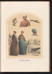 Traje tradicional de Overijssel, 1857 Provincia de Overijssel / XXVI (título sobre objeto)