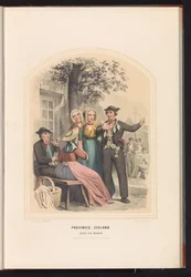 Traje tradicional de South Beveland en Zelanda, 1857 Provincia de Zelanda. Isla de Zuid-Beveland / XIX (título sobre objeto)