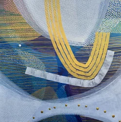 Abstracto azul y dorado brillante