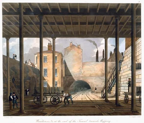 Almacenes, etc. al final del túnel hacia Wapping, Liverpool, 1832-1833