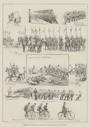 Bocetos en el Torneo Militar en el Agricultural Hall, Islington