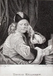 Thomas Killigrew (1612-83), grabado por J.J. Van den Bergh