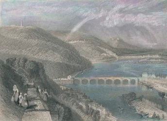 Puente de St. Cloud desde Sèvres, 1835