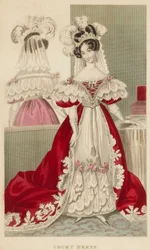 Vestido de la corte, c.1831 (grabado coloreado a mano)