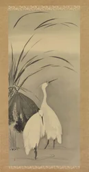 Dos garzas y loto