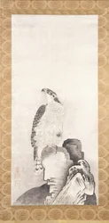 Hawk Perched On A Rock (tinta sobre papel)