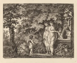 Eros con tres chicas en una fuente, 1770