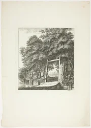 Pescando desde una ventana, lámina tres de Paysages Dédiés à M. Warelet