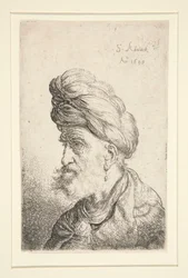 Busto de hombre con turbante