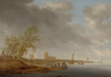 Paisaje fluvial con vista de Naarden