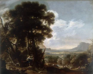 Hermina talla el nombre Tancredi en un árbol, conservado en la Galleria Estense en Módena