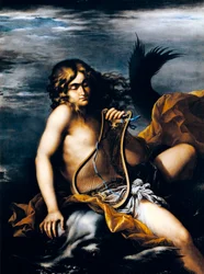 Arión sobre delfín, de Salvator Rosa (1615-1673), óleo sobre lienzo