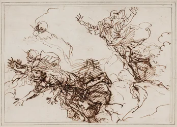 Estudios para la muerte de Empédocles, después de 1666