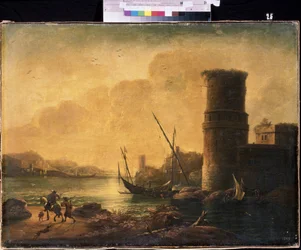 Un paisaje marino Pintura de Salvator (Salvatore) Rosa (1615-1673), óleo sobre lienzo, Arte italiano (Nápoles), Arte barroco. Museo de Arte M.Kroshitsky, Sebastopol (Ucrania).