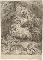 La Natividad con Dios Padre y el Espíritu Santo
