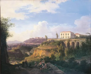 Italia, Nápoles, Vista de la casa de Villa Ruffo en Capodimonte
