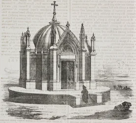 Capilla de San Luis en Túnez, Túnez, litografía de Salvatore Puglia de Poliorama Pittoresco, n 38, 27 de abril.