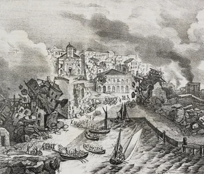Destrucción de Pointe-Pitre durante el terremoto del 8 de febrero
