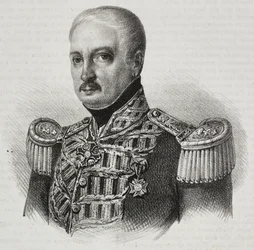 Retrato del mariscal Francesco Maria Tanchi (1773-1843), litografía de Salvatore Puglia del Poliorama Pittoresco, n 46, 24 de junio.