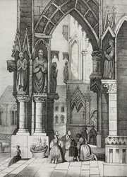 Catedral de Ratisbona, Alemania, litografía de Salvatore Puglia del Poliorama Pittoresco, n 12, 30 de octubre