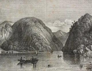 Rogers passage in Lake George, Estados Unidos de América, litografía de Salvatore Puglia de Poliorama Pittoresco, n 33, 25 de marzo