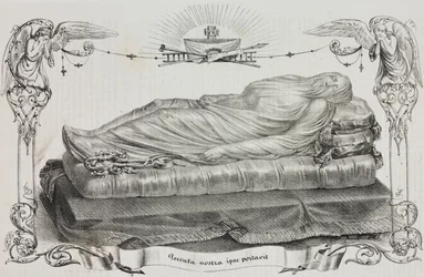 Cristo velado de Giuseppe Sanmartino (hacia 1720-1793), Capilla Sansevero, Nápoles, Campania, Italia, litografía de Salvatore Puglia de Poliorama Pittoresco, n 33, 26 de marzo.