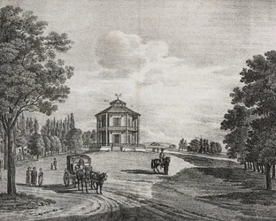 Prater de Viena, Austria, litografía de Salvatore Puglia del Poliorama Pittoresco, n 34, 29 de marzo