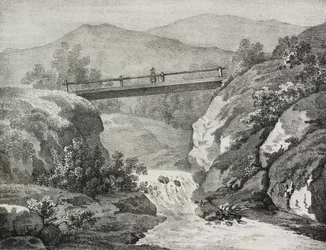 Vista de Allegheny, EE.UU., litografía de Salvatore Puglia del Poliorama Pittoresco, n 44, 11 de junio
