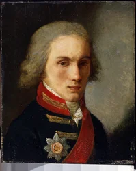 Retrato del autor Conde Pyotr Andreievitch Viazemski (Pierre Wiazemsky) (1792-1878). Pintura de Salvatore Tonci (1756-1844). Óleo sobre cartón