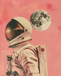 Puesta de sol en la Luna vista por un astronauta