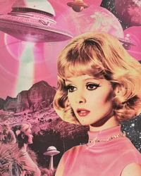 Sueño espacial retro rubio