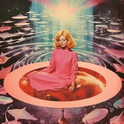 Mujer en meditación cósmica