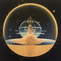 Vestido dorado «Visión celestial»