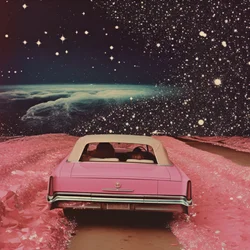 Espacio de conducción convertible rosa