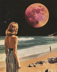 El sueño de la playa de la Luna Roja