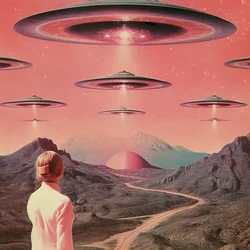 Paisaje alienígena retro