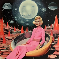 Mujer de ciencia ficción retro
