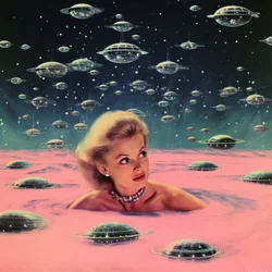 El sueño de una chica espacial retro