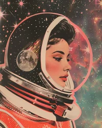 Mujer espacial retro