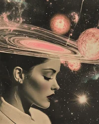 Mujer cósmica reflexiva